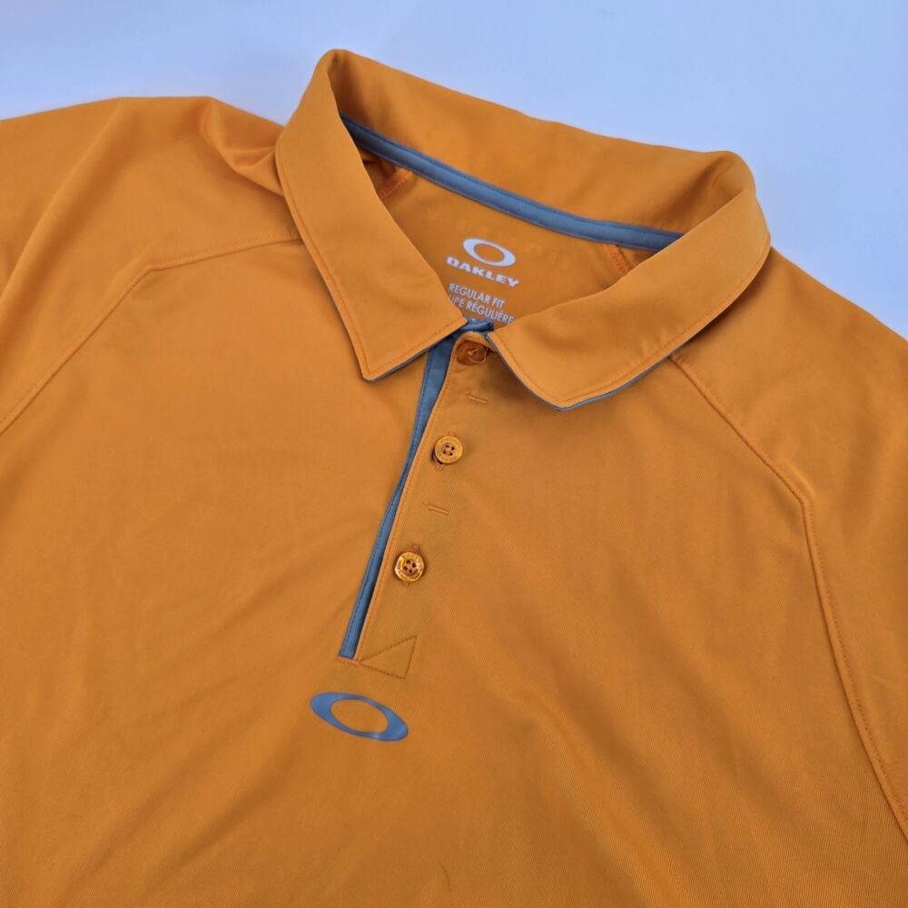 Oakley Men's‎ L Orange Hydrolix Golf Polo Short Sleeve Regular Shirt Casual